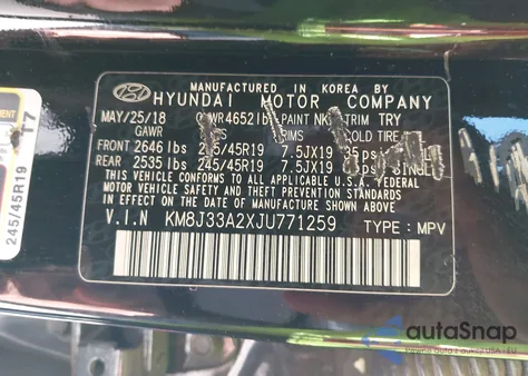 2018 Hyundai Tucson Limited from USA, damaged, VIN KM8J33A2XJU771259